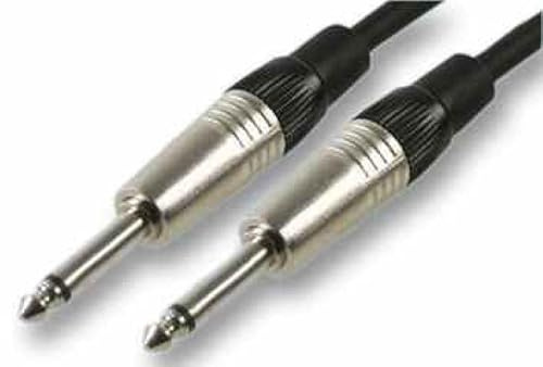 Pulse PLS00285 6.35 mm (1/4 Inches) Mono Jack Plug to Plug Guitar Lead, 10m, Black
