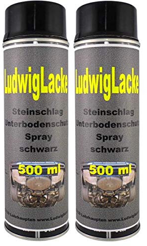 LudwigLacke Steinschlagschutz Unterbodenschutz 2 x 500 ml Spray Schwarz
