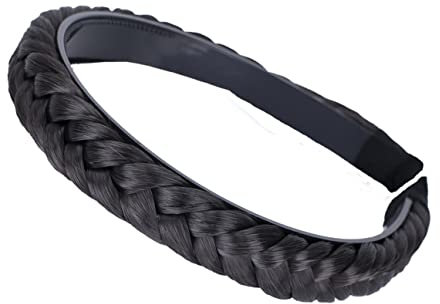 CAISHA Haarreifen Zopf Geflochten Haarteil Haarband Kopfschmuck Haarschmuck Schwarzbraun HHR13