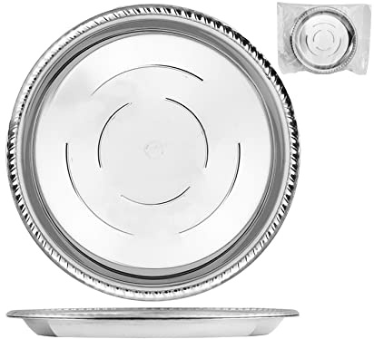 H&H Flaschenuntersetzer aus Edelstahl, rund, Durchmesser 14 cm, elegant, robust und kratzfest, ideal für Zuhause und Ho.Re.Ca, 2 Stück