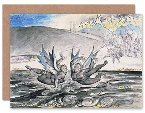 Wee Blue Coo CARD GREETING GIFT PAINTING BOOK DIVINE COMEDY BLAKE DANTE DEVILS FIGHTING