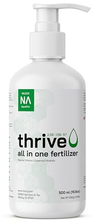 Thrive Planted Aquarium Fertilizer -All in One Planted Tank Liquid Fertilizers - Micro & Macro Nutrient Rich Food for Aquatic Plants - Highly Concentrated for 2500 Gallons of Water - Handy Pump Bottle