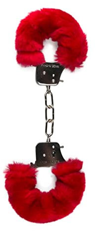 EasyToys Fetish Collection - Rot Plüsch Handschellen - 28 cm langer Handfesseln - One Size - Handschellen für Sex