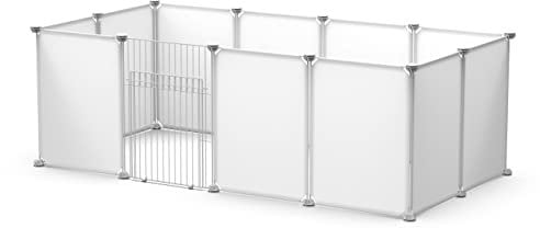 LANGXUN Wei? Einstellbare Gr??e und H?he von DIY Haustier Laufgitter f¡§1r kleine Tiere mit DIY Schrank Organisation System (43x32 12pcs)