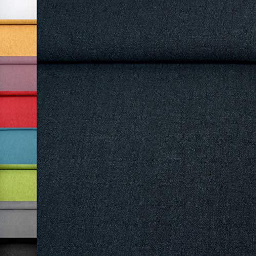 MAGAM-Stoffe Helena Bauernleinen 100% Leinen Stoff Uni Oeko-Tex Meterware 50cm (06. Navy)