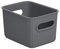 Tatay Caja Organizadora Rectangular Baobab, 1.5L de Capacidad, de Polipropileno, Libre de BPA, Color Gris Antracita, Medidas 12.5 x 16.4 x 10 cm