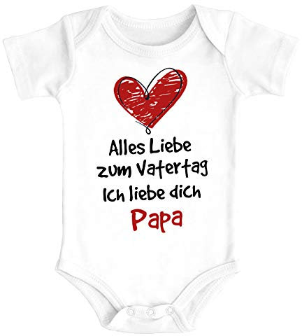 MoonWorks® Baby Body Alles Liebe Papa Vatertagsgeschenk Bio-Baumwolle Jungen & Mädchen weiß 0-3 Monate