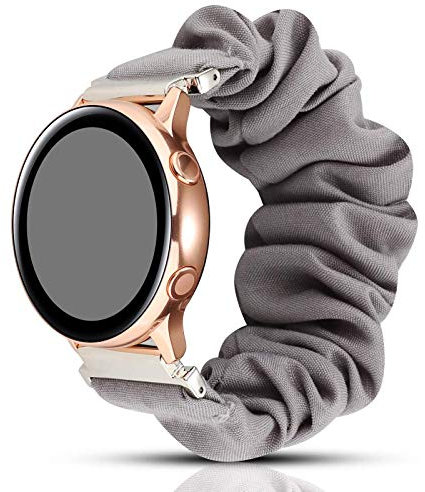 Miimall Bracelet chouchou compatible avec Samsung Galaxy Watch Active 2, gris, Onesize, Réglable, unique