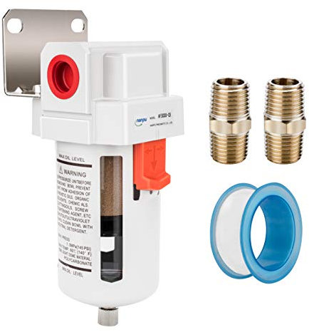 NANPU 3/8 BSP Druckluftfilter, 5 μm Messingelement, Metallhalterung, Poly Bowl, 10 Bar