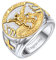 FaithHeart Personalisierter Saint Michael Siegelring für Herren, Männer Fingerring Bandring mit Geschenkebox Heiliger Michael Schmuck für Polizei