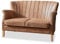 Loberon Sofa Brookfield, Zeitlos Eleganter Look, mit Authentischen Polsternägeln, englisches Design, Sitzmöbel, Zweisitzer, Schweinsleder, Eschenholz, braun