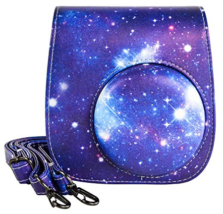 Rieibi PU Leder Mini 11 Hülle, Tasche für Fujifilm Instax Mini 11/Mini 9/Mini 8/Mini 8+, Kameratasche für Sofortbildkamera mit verstellbarem Schultergurt
