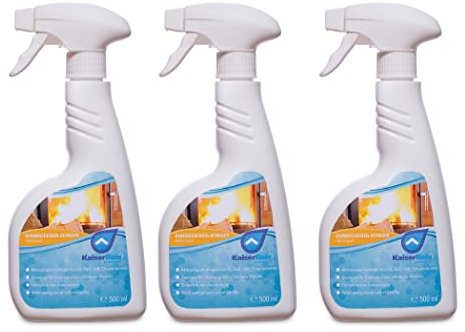 KaiserRein Ofen- und Kamin-Scheiben-Reiniger Spray 3x0,5 L Kamin,- und Ofen,- Glasreiniger Kaminscheiben