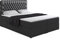 ALTDECOR Boxspringbett mit H3-Matratze (20 cm hoch) mit Bonellfederung Kunstlederbett + PUR, Topper (4 cm hoch), Polsterbett mit Kopfteil und Bettkasten - Daisy - 160x200 - Schwarz Kunstleder