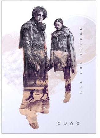 Displate Offiziell Dune MetallPoster Magnetische Befestigung Inklusive Lizenziert Bilder Hochwertiges Poster Dune Heroes - See the Future 45 cm x 32 cm