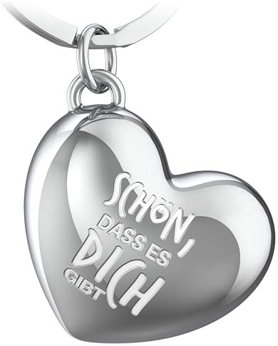 FABACH Liebe Schlüsselanhänger Herz mit Gravur - Herz Glücksbringer Schlüsselanhänger Freundin - Geschenk Liebe Glücksbringer Freundschaft - Beste Freundin Geschenk - Schön, dass es dich gibt