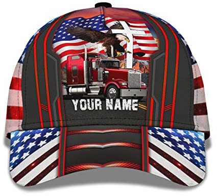 Baseballkappe LKW-Adler-Amerika-Flagge Basecap Retro Golf Caps Freizeit Sommer Kappe Für Running, Herren, Tennis