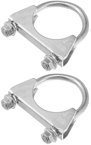 Hihaha Round U Bolt Muffler Exhaust Clamps for Car / 1.85 ID 48mm / 2 Pcs