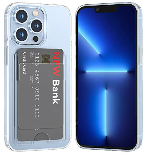 ÁRBOLORO Coque pour iPhone 13 Pro Max Etui Transparente avec Fente Carte TPU Silicone Protection Housse Bumper Antichoc Anti-Rayure Case pour iPhone 13 Pro Max