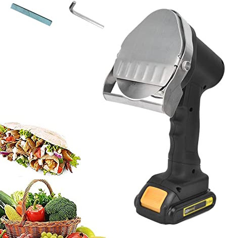 Meat Slicer Machine Electric Kebab Knife Hand-held Barbecue Slicer Meat Cleaver, Adjustable Thickness, Stainless Steel Kebab Cutter
