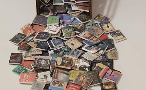 Sollee 400 Stück Miniaturen Puppenhaus Bücher Puppenhaus Bücher Bücher Puppenhaus Zubehör Puppenhaus Dekoration für Puppen Schlafzimmer Arbeitszimmer