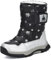 Mishansha Bambini Stivali da Neve Ragazze Caldo Fodera Stivaletti Invernali Ragazzi Scarpe Comodo Antiscivolo, Nero 38