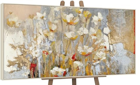 YS-Art Luxus Abstrakt Acryl Gemälde auf Leinwand der Duft des Frühlings handgemalt Wandbild Wohnzimmer moderne Wohndekor Bilder echte Kunst 160x80 cm