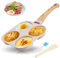 RANJIMA Poêle à œufs au plat, avec couvercle, 4 trous, moule à pancakes, pour le petit-déjeuner, poêle à œufs au plat, poêle à crêpes, à induction, pour le carnaval, les fêtes C