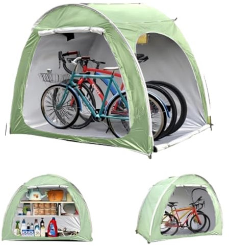 Outdoor Bike Storage Shed 210 * 150 * 165cm - Waterproof Cover for 3-4 Bicycles - Outside Shelter Tent