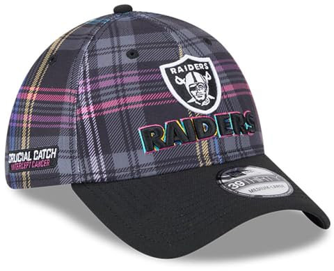 New Era Herren Black Las Vegas Raiders 2024 NFL Crucial Catch Plaid 39Thirty Flex Hat