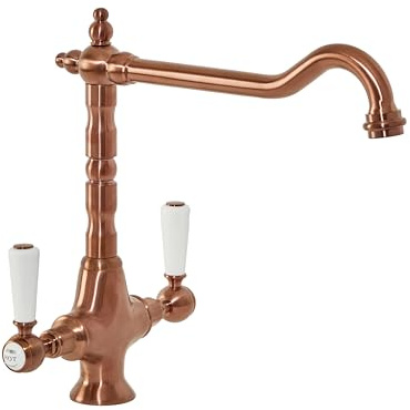 Milano Elizabeth Lever Handle Kitchen Sink Mixer Tap Swivel Spout - Copper