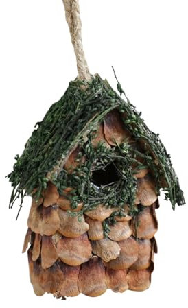 Christmas Tree Decorations Wooden Bird Nests House Decorations Moss Bark Flowers Grass Thatch Bird Nests Christmas Tree Decorations Christmas Ornaments Party Decoration