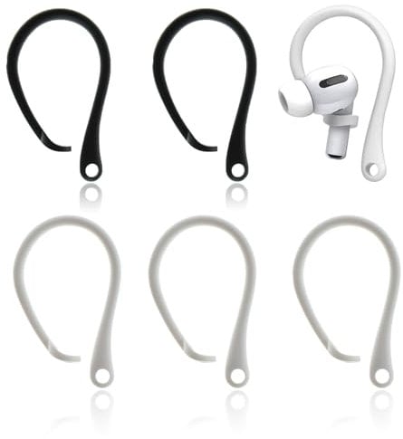 Ear Hooks for AirPods, 6PCS Anti-Lost Silicone Earhooks – Adjustable Earbud Accessories for AirPods Pro/3/2/1 & Most Wireless Earphones