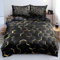 Luowei 3D Bettwäsche 135x200cm Schwarz Gold Waben Gitter Bettwäsche Set Mode Geometrie Hexagon Mikrofaser Bettbezug mit Reißverschluss und Kissenbezüge 80x80cm