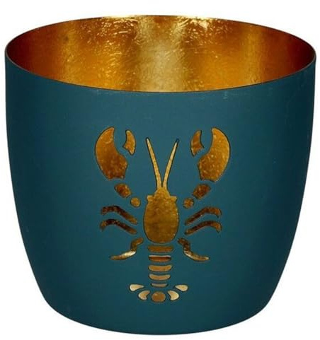 Gift Company Madras, Windlicht, M, Motiv: Hummer, Windsor/Gold