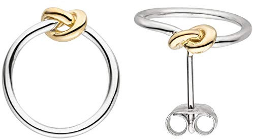 Ohrstecker Knoten 925 Silber bicolor vergoldet rhodiniert Ohrringe Ohrschmuck