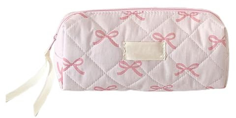 Federmäppchen mit Schleife, multifunktionale Make-up-Tasche, tragbares Federmäppchen, bunte Reisetaschen, wunderschönes Aussehen, leicht zu tragen, 19 x 7 x 8 cm, für Zuhause, Schule, Studio, Hotel,