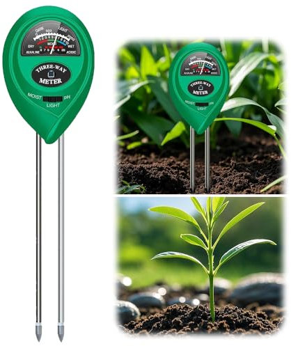 Soil Moisture Meter, 2025 New 3-in-1 Soil PH Tester, Plant Water Monitor, Hygrometer Sensor, Plant Soil Testing Kit, Suitable for Garden Care, Farm, Lawn, Indoor & Outdoor pH Testing (1PCS)