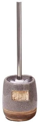 Balayette WC Brosse de toilette en céramique, base ajourée et respirante, ensemble de supports de brosse de toilette, tête de brosse ronde amovible, poignée en acier inoxydable Accessoires de salle de