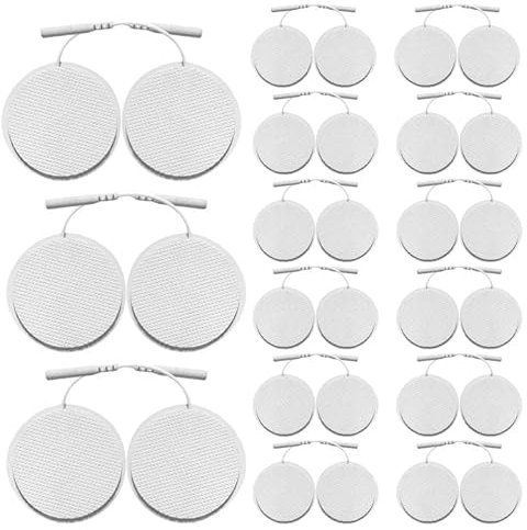 50 PCS TENS Gerät Elektroden Pads, 40x40mm TENS-EMS Elektroden-Pads, Wiederverwendbare Elektroden-Nachkaufset Pigtail Klebe-Elektroden mit 2mm Steckanschluss für TENS Geräte & EMS Trainer
