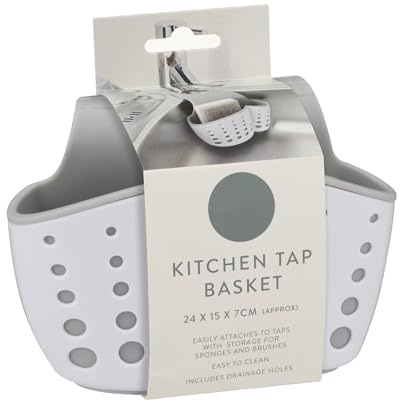 JYZ Sponge Holder for Kitchen Silicone Sink Faucet Caddy Hanging Sink Caddy Organizer - Kitchen Tap Basket Organizer for Sponges and Brushes