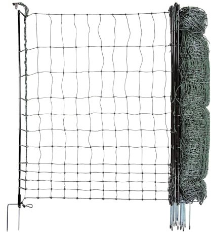 horizont strongLine mobiler Hundezaun Camping ohne Strom, Mobiler Zaun für Hunde & Kleintiere, 25 m lang, 120 cm hoch, 9 Fiberglaspfählen, grün, für Garten, Hof & Camping
