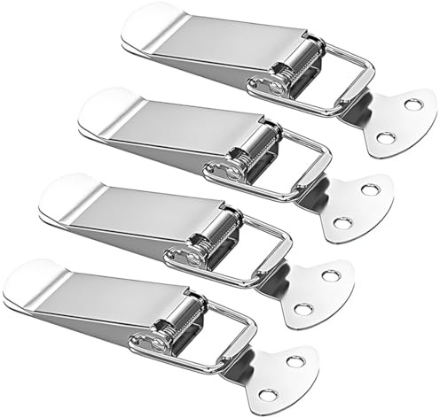 KYLOS Spannverschluss, Spannverschluss Edelstahl 4 Stück 56Mm Mit Schrauben 16 Stück, Hebelverschluss, Kistenverschluss, Kappenschloss Für Toolbox Schublade Truhe Case Box Schrank