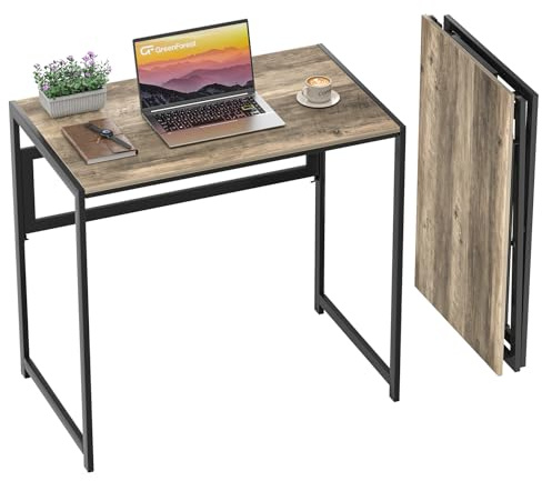 GreenForest Table de Bureau Pliante sans Assemblage, Petit Bureau Pliant 80 cm, Mini Bureau d’Ordinateur Moderne,Bureau à Domicile Gaming pour Petite Espace et Poste de Travail, Gris | Folding Desk multifonction pour économiser de l'espace pour le bureau à domicile, le jeu et le pique-nique Gris
