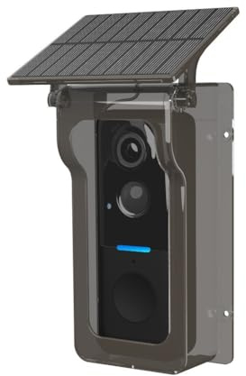 Whychstore Timbre inalámbrico con cubierta solar, intercomunicador de video 1080P con visión nocturna y detección de movimiento PIR, IP65 impermeable, seguridad inteligente para el hogar Tuya