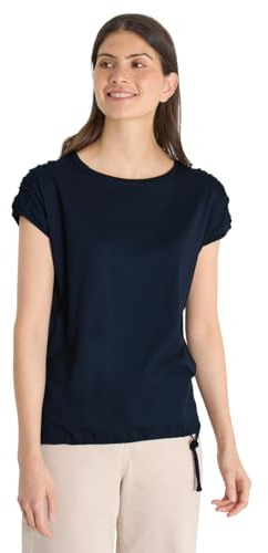 Damen Kurzarm Shirt mit Boatneck und Raffung