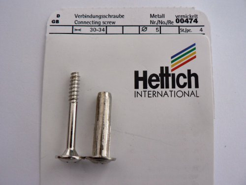 Hettich Verbindungsschraube, Metall vernickelt, Ø 5 mm, Länge: 30-34 mm, 4 Stück Artikelnr. 474