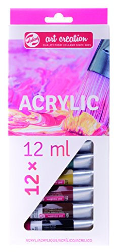 Talens Art Creation Kit de iniciación al acrílico, 12 colores (tubos de 12 ml) | Pintura para adultos