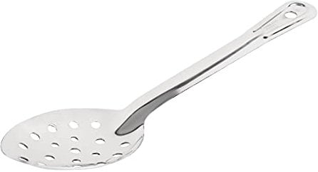 Vogue Perforated Serving Spoon 28 cm/11 inch, Stainless Steel, Perforated for Draining Vegetables Easily, Hanging Hole in Handle for Storage, Dishwasher Safe, Professional & Home Kitchen, J631
