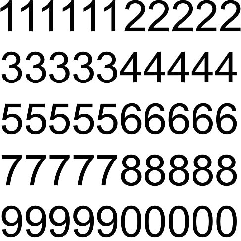 140 schwarze Klebezahlen 5 cm glänzend wetterfest Zahlen Ziffern zum Aufkleben